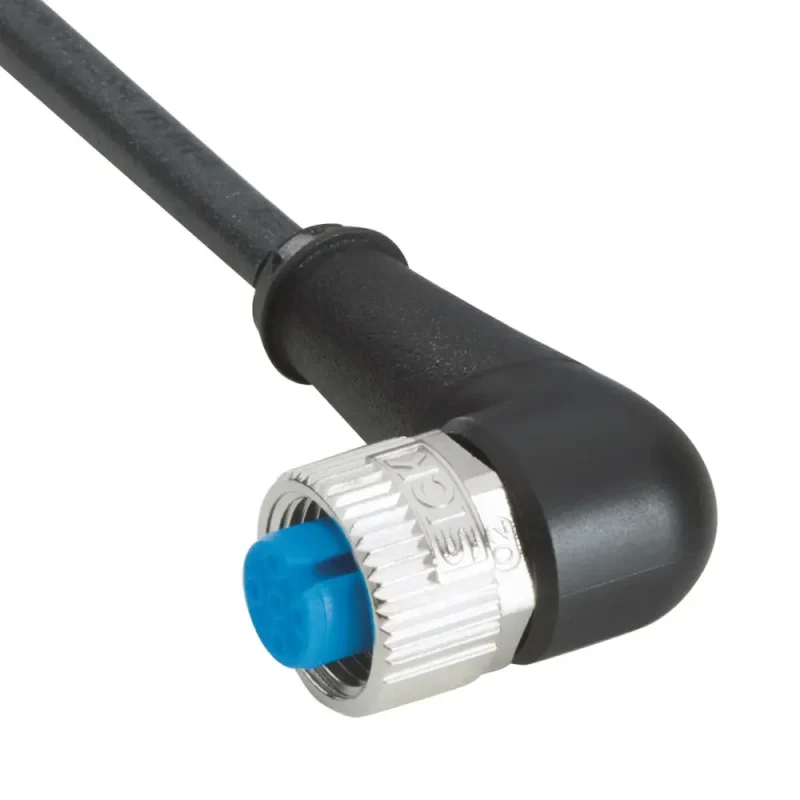 CONECTOR HEMBRA M12 4 POLOS ACODADO CON 2M CABLE PUR SIN HALÓGENOS IP65 / IP66K / IP67