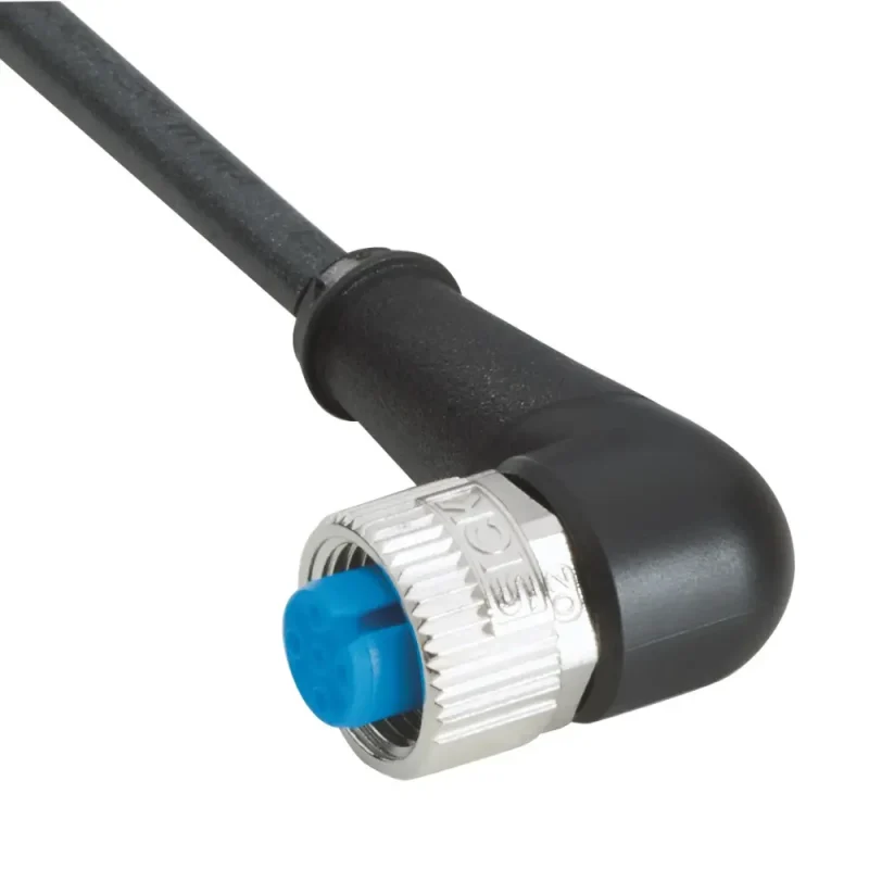CONECTOR HEMBRA M12, 4 POLOS, ACODADO CON 5M CABLE. PUR SIN HALÓGENOS, IP65 / IP66K / IP67