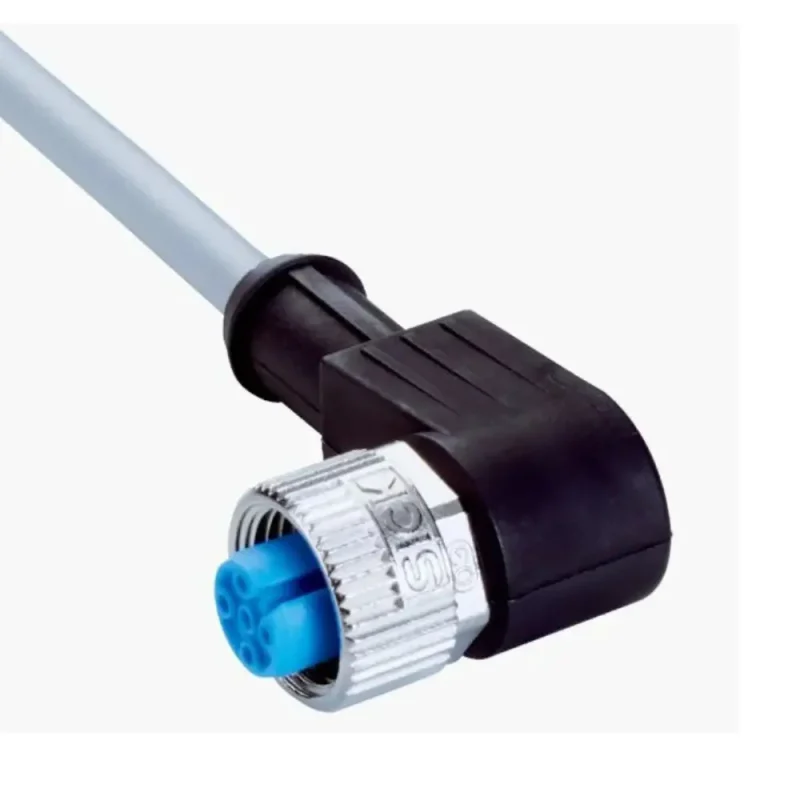 CONECTOR PRECABLEADO YG2A14-050VB3XLEAX, ACODADO M12 4 POLOS - EXTREMO ABIERTO, 5MTS, PVC, SIN APANTALLAR, IP67 - SICK