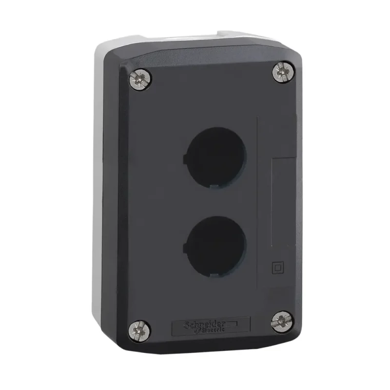 CAJA VACIA GRIS C/ TAPA GRIS OSCURO, 2 HUECOS Ø 22MM
