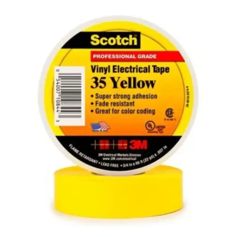 CINTA AISLANTE PVC 19MMX20M ALTA PERFORMANCE AMARILLO(SCOTCH 35 AMAR)