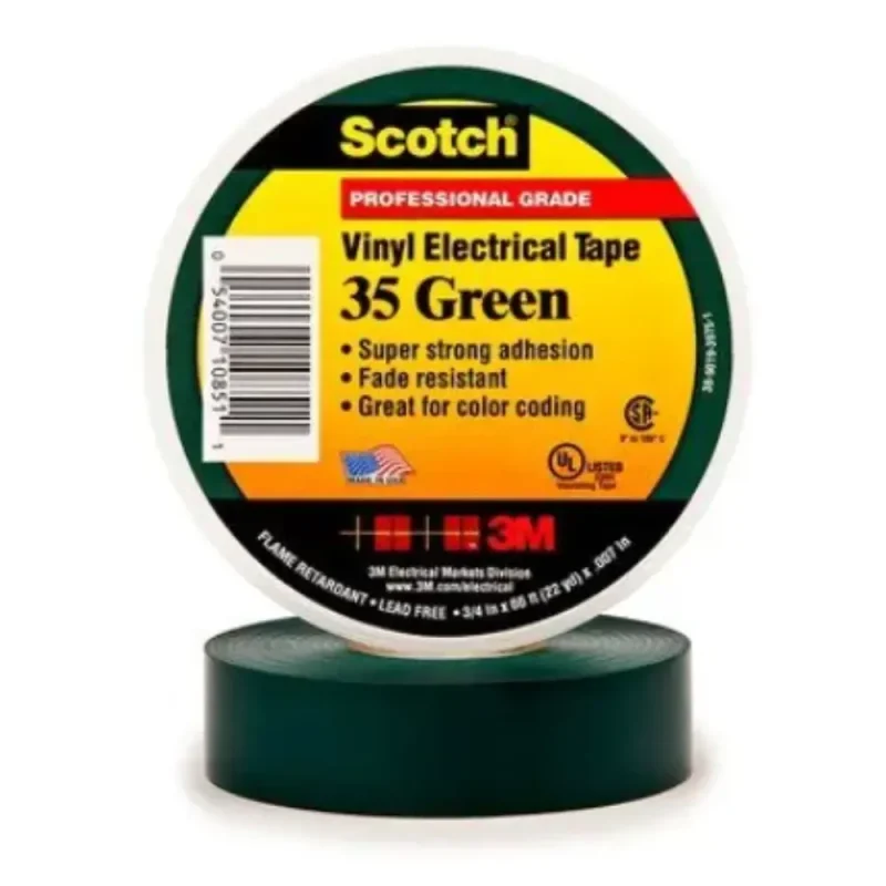 CINTA AISLANTE PVC 19MMX20M ALTA PERFORMANCE VERDE (SCOTCH 35 VERDE)
