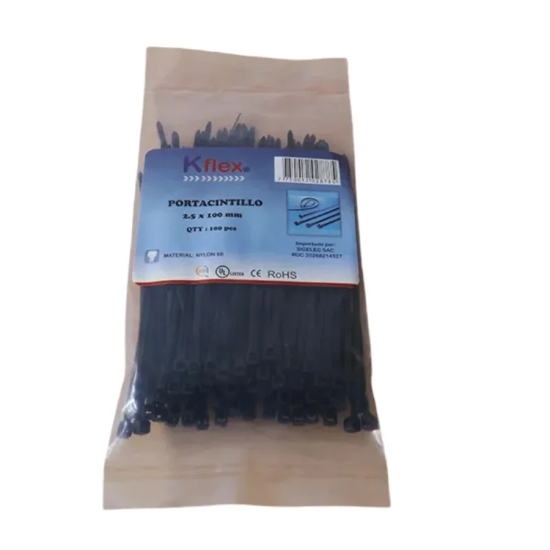 CINTILLO DE AMARRE, 2.5 X 100 MM, NEGRO UL