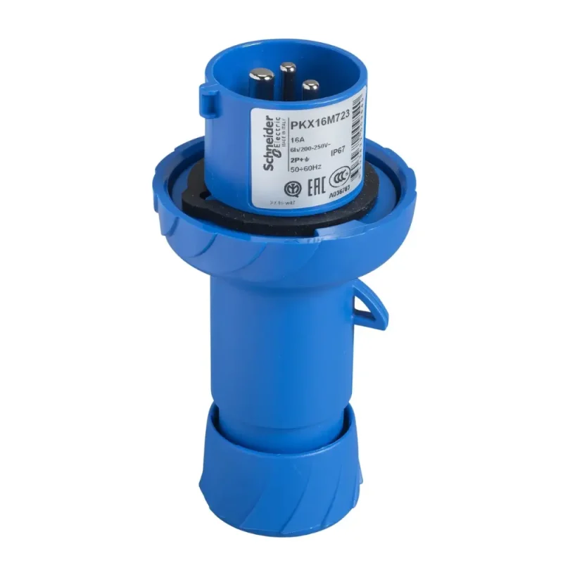 ENCHUFE MOVIL 16A 2P+T 200-250VAC IP67 AZUL