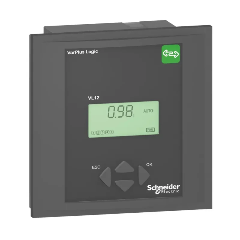 REGULADOR DE ENERGIA REACTIVA DE 12 PASOS, COMUNICACIÓN MODBUS DOBLE COS PHI